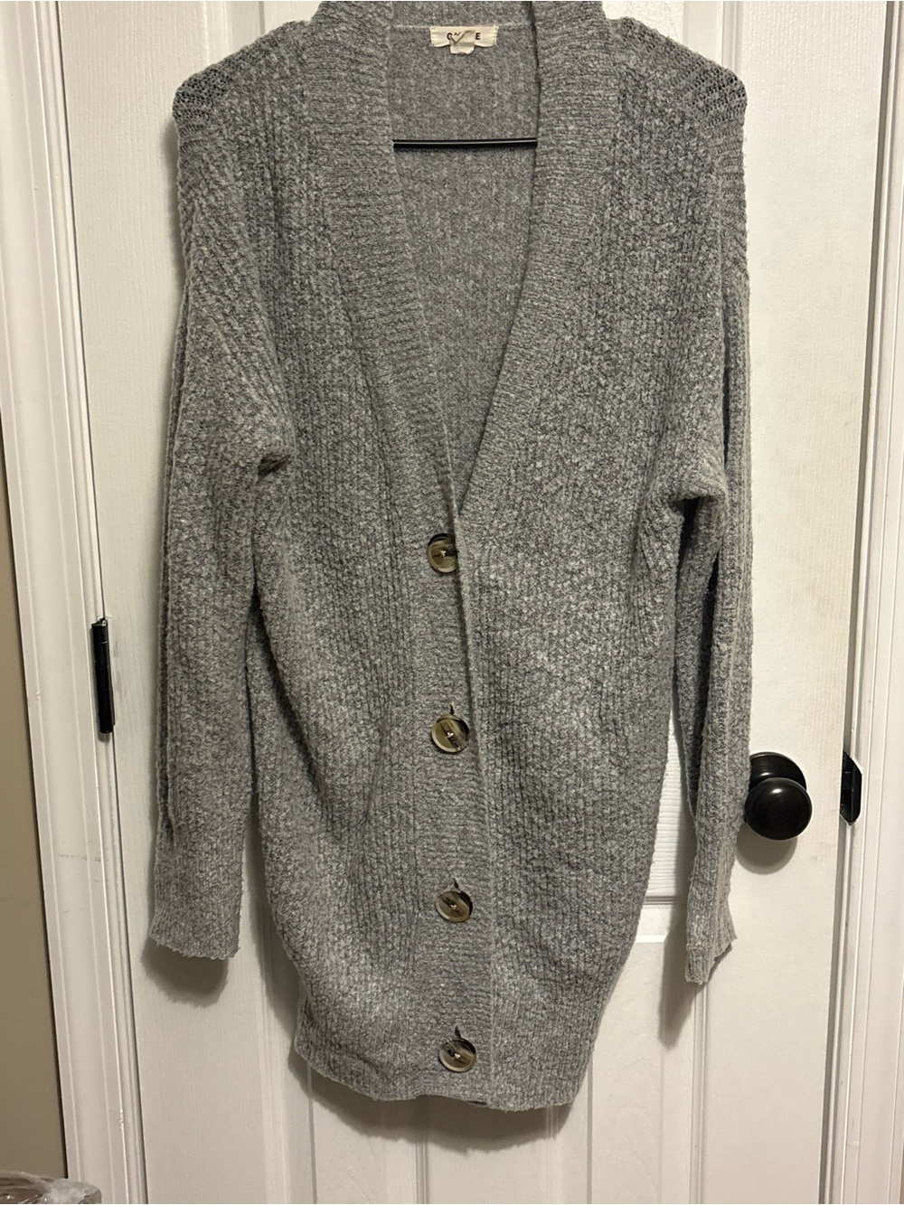 Garage Women's Gray Ribbed Knit cardigan